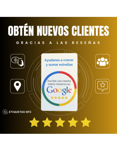 Tarjeta NFC para Reseñas de Google - NFC STOCK