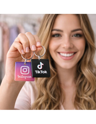 Pack llaveros NFC Instagram + TikTok (RRSS) | NFC Stock