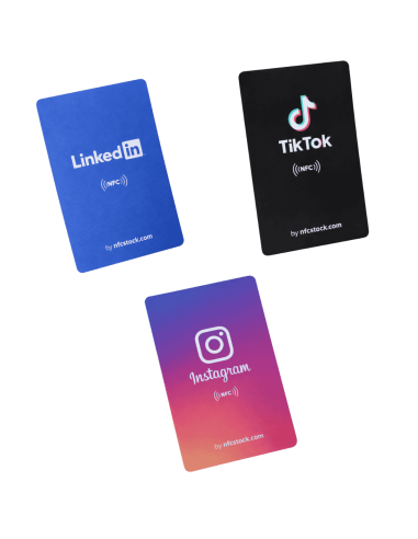 3-Pack NFC Social Cards | NFC Stock