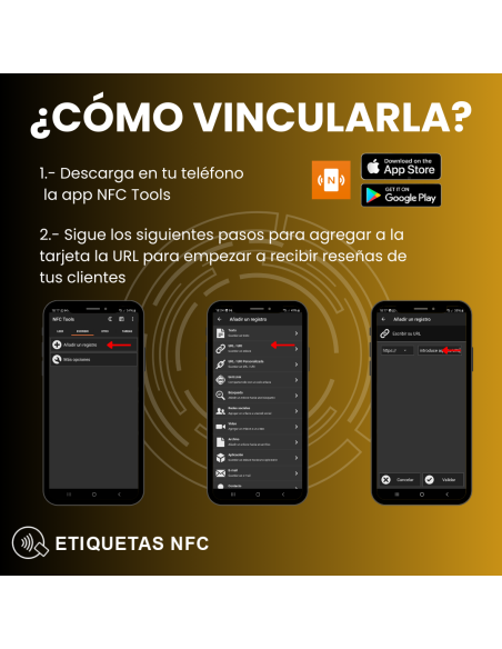Pack 3 tarjetas NFC redes sociales | NFC Stock