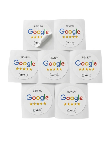 Pack 10 pegatinas NFC reseñas Google | NFC Stock