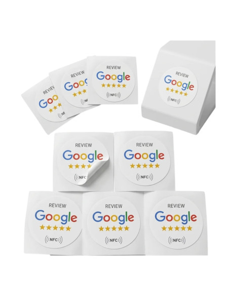 Pack 10 pegatinas NFC reseñas Google | NFC Stock