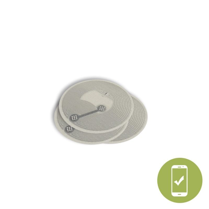 29MM ROUND NFC STICKER WITH WHITE PVC FRONT - NTAG213